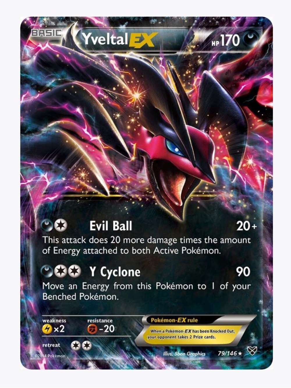 Yveltal EX XY Base Set Pokemon Trading Card